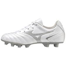 BOTAS DE FUTBOL MIZUNO MONARCIDA NEO II SELECT JR BLANCO PLATEADO