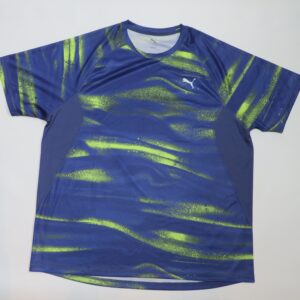 CAMISETA PUMA RUN VELOCITY AOP TEE AZUL Y AMARILLO